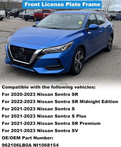 FASTCHE Front License Plate Frame Compatible with 2020 2021 2022 2023 Nissan Sentra Front Bumper License Plate Holder Mounting Bracket Replace # 962106LB0A NI1068154 in Saudi Arabia