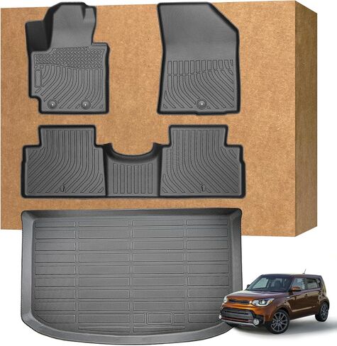 Floor Mats for Kia Soul 2014 2015 2016 2017 2018 2019 (Not for Hybrid), TPE Waterproof Non-Slip All Weather Protection Custom, Floor Mats & Cargo Liner in Saudi Arabia