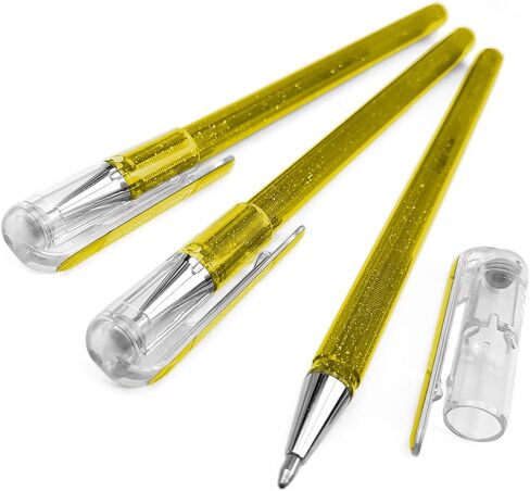 Pentel Hybrid - Dual Metallic - Liquid Gel Rollerball Pen - K110 - Pack of 3 - Gold in Saudi Arabia