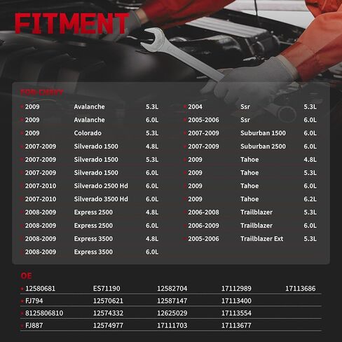 حاقن الوقود لـ/تشيفي سيلفرادو 1500 2500 HD تاهو كولورادو إكسبريس SSR، لـ/جي إم سي سييرا يوكون، ل/كاديلاك إسكاليد، استبدال Inyectores OE 12580681 FJ887 8 قطع in Kuwait