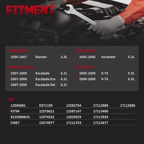 حاقن الوقود لـ/تشيفي سيلفرادو 1500 2500 HD تاهو كولورادو إكسبريس SSR، لـ/جي إم سي سييرا يوكون، ل/كاديلاك إسكاليد، استبدال Inyectores OE 12580681 FJ887 8 قطع in Kuwait