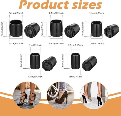 واقيات الكعب العالي، أغطية الكعب المضادة للانزلاق وتقليل الضوضاء، أغطية الكعب المطاطية القابلة لإعادة الاستخدام للأحذية النسائية، أسود وعاري (عاري) in Kuwait