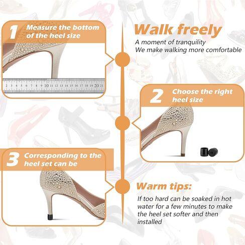 واقيات الكعب العالي، أغطية الكعب المضادة للانزلاق وتقليل الضوضاء، أغطية الكعب المطاطية القابلة لإعادة الاستخدام للأحذية النسائية، أسود وعاري (عاري) in Kuwait