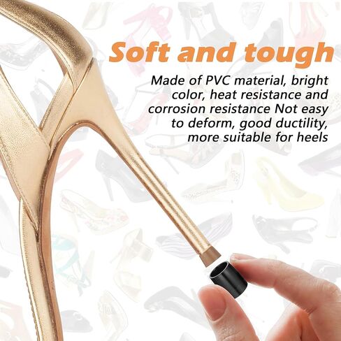 واقيات الكعب العالي، أغطية الكعب المضادة للانزلاق وتقليل الضوضاء، أغطية الكعب المطاطية القابلة لإعادة الاستخدام للأحذية النسائية، أسود وعاري (عاري) in Kuwait