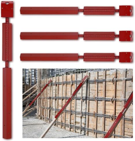 Blulu 6 Pcs Concrete Turnbuckle Form Aligner 35" - 38.5" Adjustable Length with 5" x 3" Bent Plate Adjustable Wall Brace Concrete Form Tube for Concrete Formwork Construction Engineering Tools in Saudi Arabia