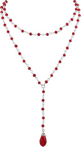 Sacina Gothic Layered Y Necklace, Dainty Necklace, Teardrop Necklace, Black Bead Necklace, Gothic Necklace, Goth Necklace, Christmas New Year Jewelry Gift for Women in Saudi Arabia