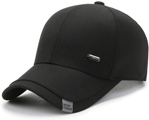 Men’s Sport Fashion Adjustable Baseball Cap Classic Black Cotton Hat, Casual Outdoor Hat in Saudi Arabia