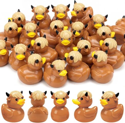Junkin 100 Pcs Mini Resin Highland Cow Ducks Tiny Resin Highland Cow Duck Figures to Hide Cute Miniature Ducks for Garden Cake Topper Party Favor Table Scatter and DIY Craft Decorations in Saudi Arabia