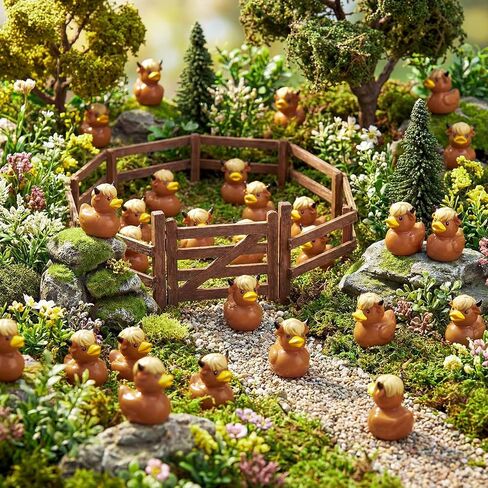 Junkin 100 Pcs Mini Resin Highland Cow Ducks Tiny Resin Highland Cow Duck Figures to Hide Cute Miniature Ducks for Garden Cake Topper Party Favor Table Scatter and DIY Craft Decorations in Saudi Arabia