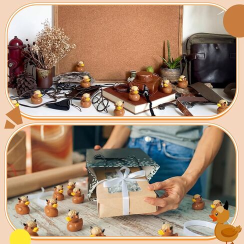 Junkin 100 Pcs Mini Resin Highland Cow Ducks Tiny Resin Highland Cow Duck Figures to Hide Cute Miniature Ducks for Garden Cake Topper Party Favor Table Scatter and DIY Craft Decorations in Saudi Arabia