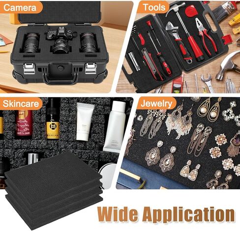 4 Pack Pick and Pluck Foam Inserts, 16 x 12 x 2 Inch Foam Sheets for Crafts, Toolboxes, Storage Drawer, Foams Padding Polyethylene Sheets, Closed Cell Foams, Home Storage Organizer in Kuwait