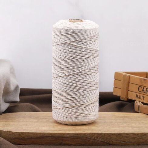 Butchers Twine for Cooking, Baking and Crafts, 328 Feet 3Ply 1mm Cotton Bakers Twine, Safe Cooking String for Tying Meat, Trussing Turkey, Roasting and Packing (Beige) in Saudi Arabia