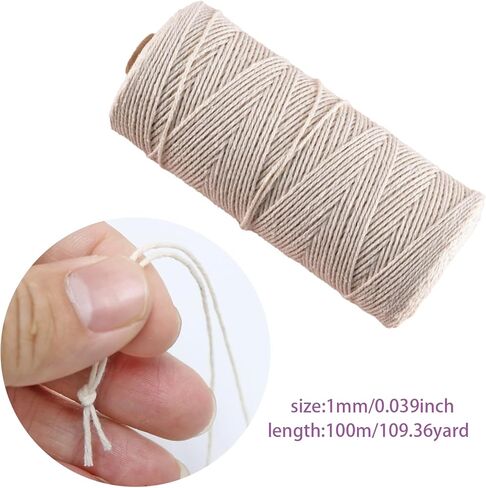 Butchers Twine for Cooking, Baking and Crafts, 328 Feet 3Ply 1mm Cotton Bakers Twine, Safe Cooking String for Tying Meat, Trussing Turkey, Roasting and Packing (Beige) in Saudi Arabia