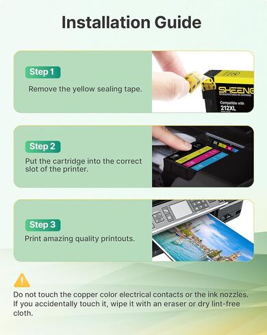 212XL 212 Ink Cartridges Remanufactured for Epson 212 Ink Cartridge 212 XL T212XL T212 Combo Pack High Yield Work with Expression Home XP-4100 XP-4105 Workforce WF-2830 WF-2850 Printer Ink (4 Pack) in Kuwait