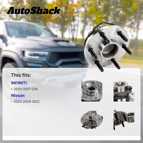AutoShack Front Wheel Hub Bearing Assemblies Left & Right with ABS Replacement for 2003-2007 Infiniti G35 2003-2009 Nissan 350Z 2-PC Set in Saudi Arabia