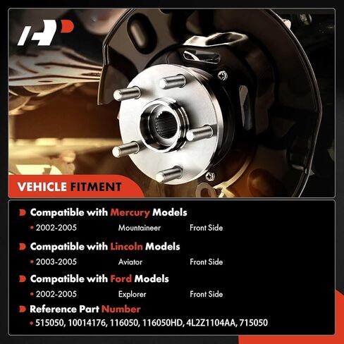 A-Premium 2 × محمل العجلة الأمامية ومجموعة المحور مع ABS و5 عروات متوافقة مع Ford Explorer 2002-2005 وLincoln Aviator 2003-2005 وMercury Mountaineer 2002-2005 in Saudi Arabia