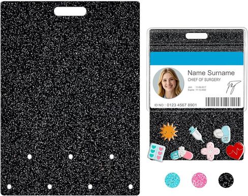 Plifal Badge Buddy Pin حامل - 7 فتحات سوداء دبابيس علوية بطاقة عرض أفقية من الأكريليك ملحقات شارة للممرضات والتمريض والرعاية الصحية الطبية in Saudi Arabia