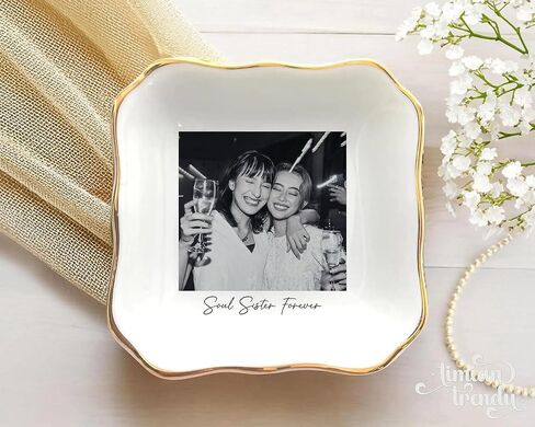 UrbanNEST Personalized Friendship Jewelry Dish, Sister Jewelry Dish, Custom Besties Gifts, Bff Gifts, Friendship Gift, Best Friend Gift for Women, Customized Jewelrys Plate, Birthday, Christmas 2 in Saudi Arabia
