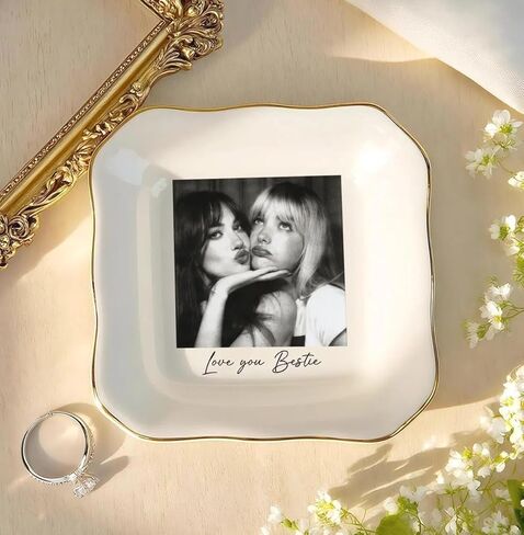 UrbanNEST Personalized Friendship Jewelry Dish, Sister Jewelry Dish, Custom Besties Gifts, Bff Gifts, Friendship Gift, Best Friend Gift for Women, Customized Jewelrys Plate, Birthday, Christmas 2 in Saudi Arabia