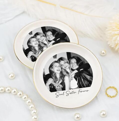 UrbanNEST Personalized Friendship Jewelry Dish, Sister Jewelry Dish, Custom Besties Gifts, Bff Gifts, Friendship Gift, Best Friend Gift for Women, Customized Jewelrys Plate, Birthday, Christmas 2 in Saudi Arabia