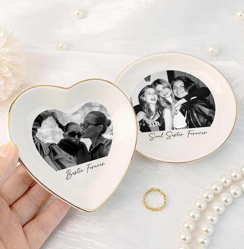 UrbanNEST Personalized Friendship Jewelry Dish, Sister Jewelry Dish, Custom Besties Gifts, Bff Gifts, Friendship Gift, Best Friend Gift for Women, Customized Jewelrys Plate, Birthday, Christmas 2 in Saudi Arabia