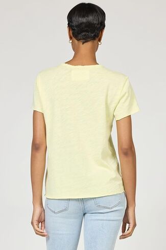 DEAR JOHN Vanya Short Sleeve Vee Neck Women's Slub Tee Knit Relaxed Fit Shirt in Saudi Arabia