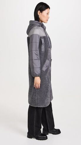 Avec Les Filles Coat Mixed Media Hooded in Kuwait