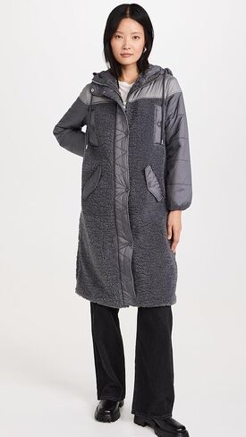 Avec Les Filles Coat Mixed Media Hooded in Kuwait