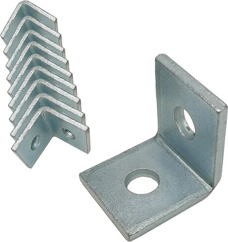 10 Pack - 2 Hole, L Shaped 90 Degree Connector Bracket for All 1-5/8" Strut Channel - Heavy Duty, Electro-Galvanized (10) in Saudi Arabia