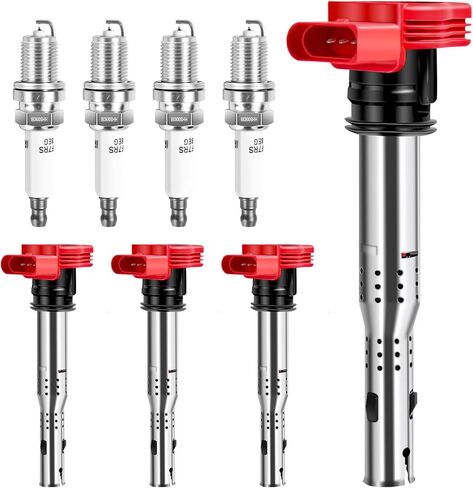 UF529 Ignition Coils Iridium Spark Plug Set of 4 Pack Compatible with Audi A4 A6 Volkswagen VW CC Passat GTI 2008 2009 2010 2011 2012 2013 2014 2015 2016 2.0 2.0T in Saudi Arabia