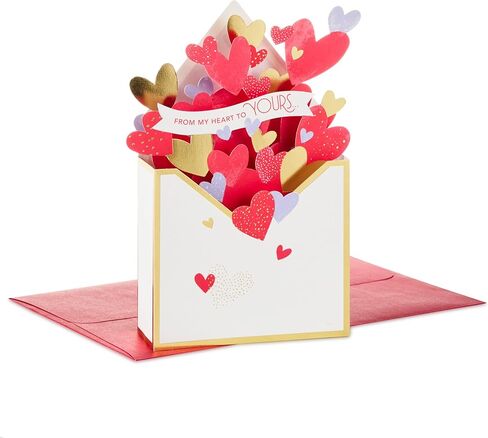 Hallmark Valentine's Day Pop Up Card, Heart-Filled Envelope (From My Heart to Yours) Paper Wonder 3D Card for Parents, Grandparents, Siblings in Saudi Arabia
