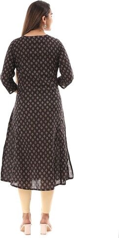 VIHAAN IMPEX Women’s Cotton Tunic Top 3/4 Sleeve Dressy Casual Kurti Blouse Loose Fit Printed Work Top Ladies & Boho Shirts in Saudi Arabia