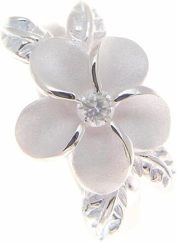 Arthur's Jewelry Sterling silver 925 Hawaiian 12mm plumeria flower maile leaf white cz ring size 1 to 11 in Kuwait