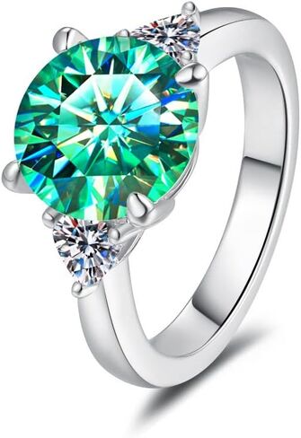 Super Flash Big Moissanite Ring Women Jewelry 5ct 11MM Color Moissanite Laboratory Diamonds S925 Silver Bands Jewelry in Kuwait