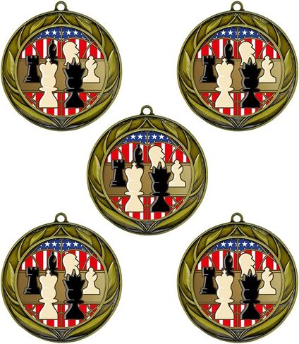 Chess Wreath Design Medal - 1st, 2nd, 3rd Place in Kuwait