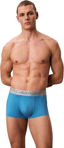 Calvin Klein Men's Brused Microfiber Stretch Low Rise Trunk Cendre Blue in Saudi Arabia