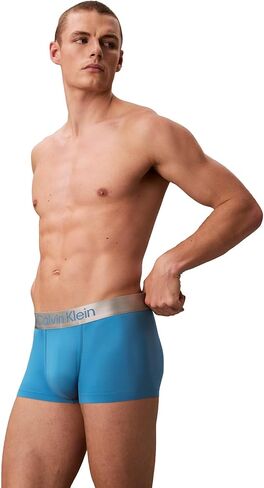 Calvin Klein Men's Brused Microfiber Stretch Low Rise Trunk Cendre Blue in Saudi Arabia