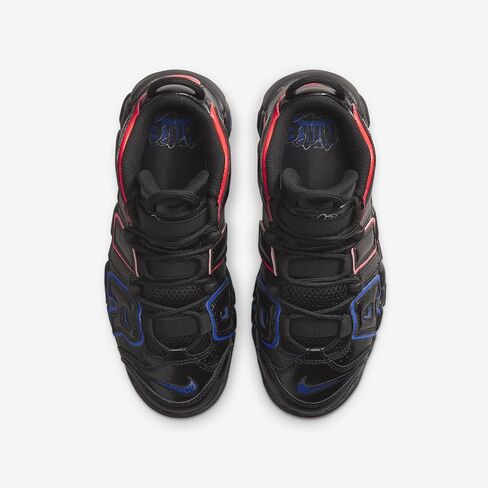 Nike Air More Uptempo Big Kids' Shoes (FD1012-001, Black/Racer Blue/Hyper Pink/Bright Crimson) Size 5.5 in Saudi Arabia