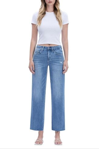 Flying Monkey - High Rise Slim Wide Leg Jeans (28" Inseam) - F5723 - Includes Official Tag in Saudi Arabia