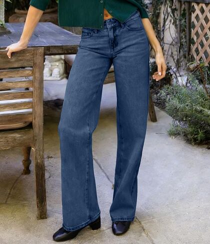 Women's Wide Leg Jeans Fashion Baggy Pants Straight Loose Denim Jeans Low Rise Casual Jeans in Saudi Arabia