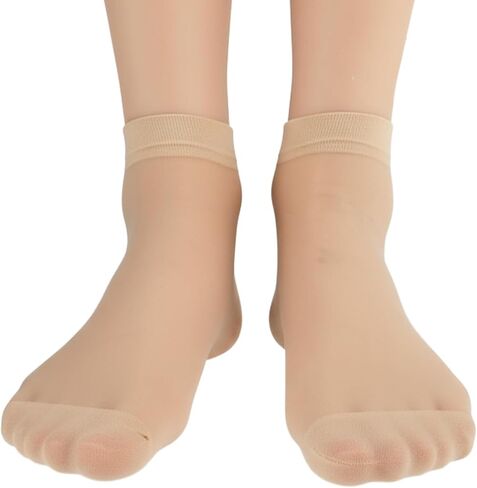 10 Pairs Sheer Socks Women - Lightweight Women's Ankle High Sheer Socks - Reinforced Toe Hosiery Stockings for Women in Kuwait