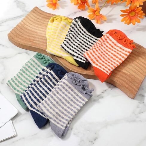 Women Socks Athletic Casual Ruffle Striped Frilly Cute Checkered Cotton Sock Casual Soft Warm Sock for Girls in Saudi Arabia