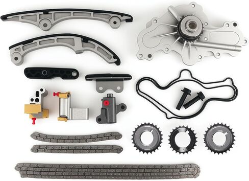 Engine Timing Chain Kit - with Water Pump Fits for 2007-2010 Ford Edge Flex Taurus 3.5L for Lincoln MKS MKT MKX for Mazda 6 CX-9 3.5L 3.7L DOHC Replace OE AT4Z-6306-A 7T4Z-6256-A 7T4Z-6268-CA in Kuwait