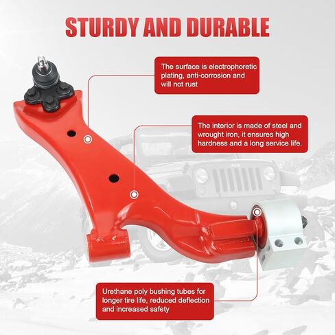 قطعتان من أذرع التحكم السفلية الأمامية لسيارة تشيفي اكوينوكس وجي إم سي تيرين 2010-2017، قطعتان - K623489 K623488 (أحمر) in Kuwait