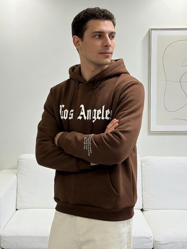 Men Hoodie, Graphic Pullover Hooded Sweatshirt with Pocket, Sizes XS-XXL in Saudi Arabia