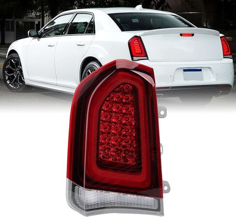 Pair Smoked Full LED Tail Light Assembly For Chrysler 300C 2015 2016 2017 2018 2019 2020 2021 2022 2023 Rear Brake Stop Lamp Left & Right Side in Saudi Arabia