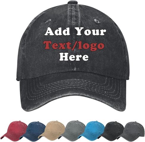 Personalized Baseball Cap with Your Text and Logo Custom Caps for Men and Women, 7 Colors in Saudi Arabia