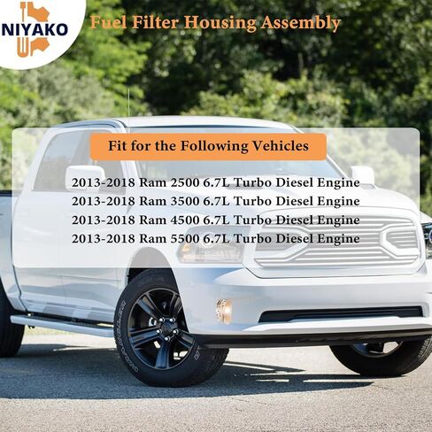 Fuel Filter Housing Assembly Replacement# 68157290AB 68157290AA Fit 2013-2018 Ram 2500 3500 4500 5500 6.7L in Saudi Arabia
