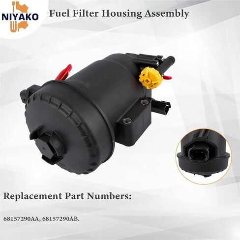 Fuel Filter Housing Assembly Replacement# 68157290AB 68157290AA Fit 2013-2018 Ram 2500 3500 4500 5500 6.7L in Saudi Arabia