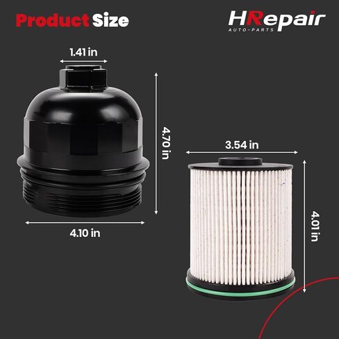 134001 Fuel Filter Housing Cap fits for 2017-2024 Chevy Silverado & GMC Sierra 2500HD 3500HD Replacement GM Duramax 6.6L L5P w/Fuel Filter(Billet Aluminum-Black) in Kuwait